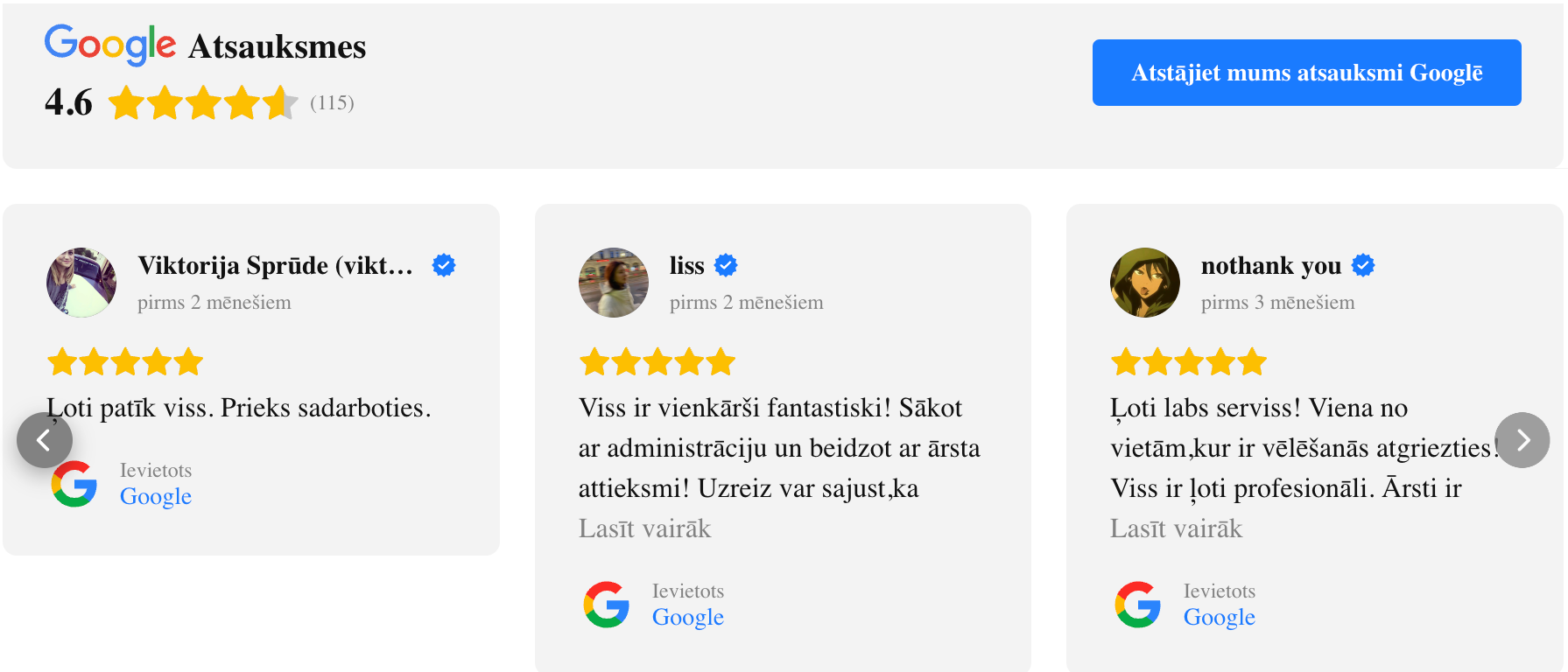 Google reviews widget for website