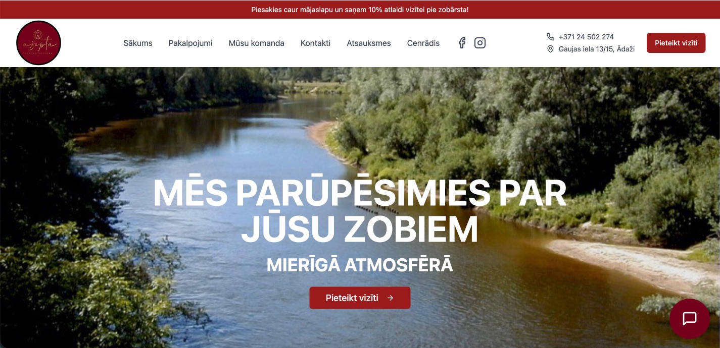 Asepta dental clinic website