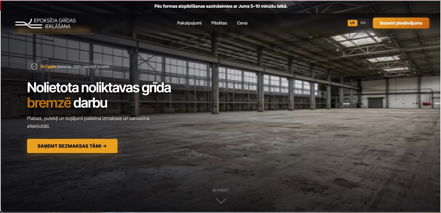 Epoxy flooring company website